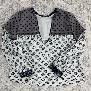Alix of Bohemia Dot Blouse Long Sleeve 2018 V Neck Sz Small
